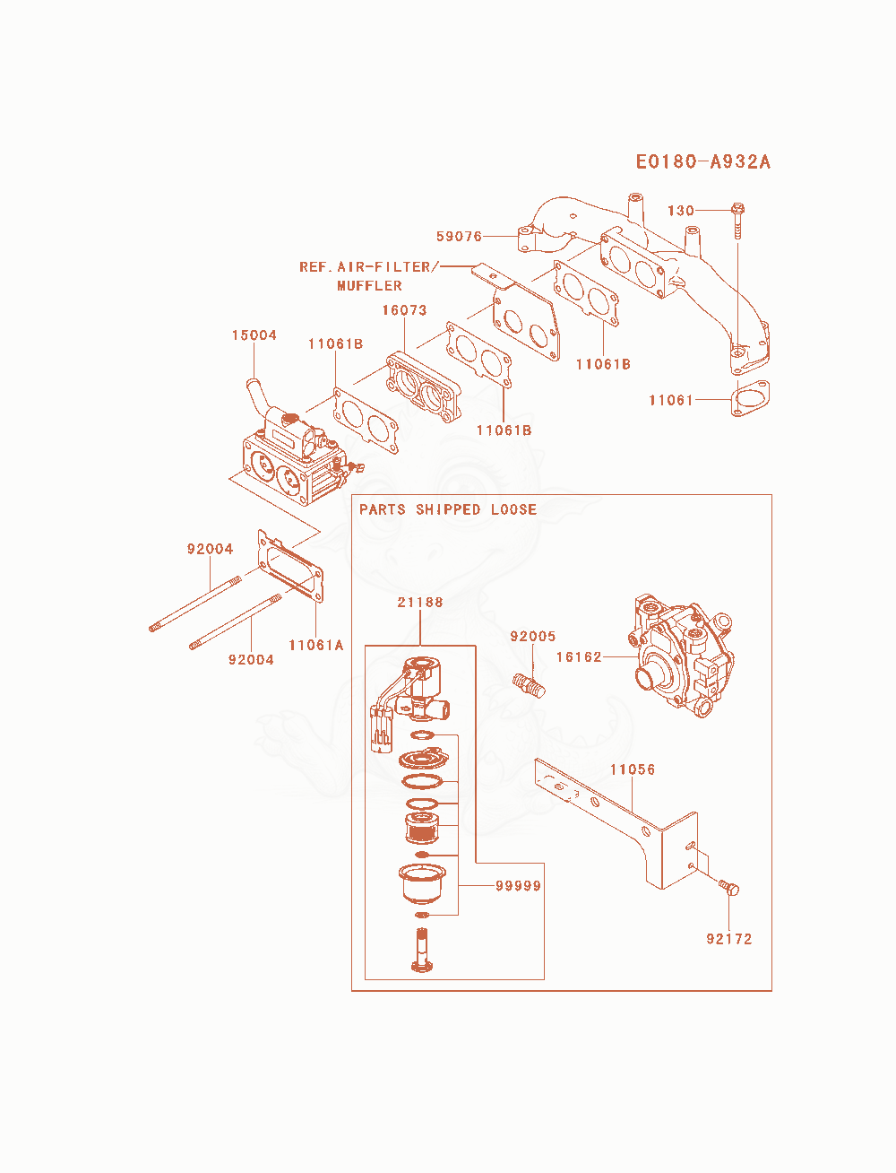 Exploded parts diagram of the Carburetor of a Kawasaki FX850V-AS02 engine, with numbered balloons