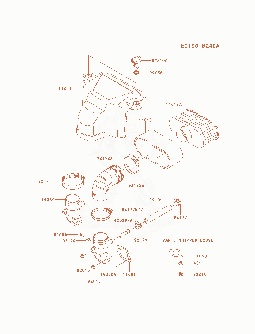 Exploded parts diagram of the Air-Filter / Muffler of a Kawasaki FS651V-AS04 engine, with numbered balloons