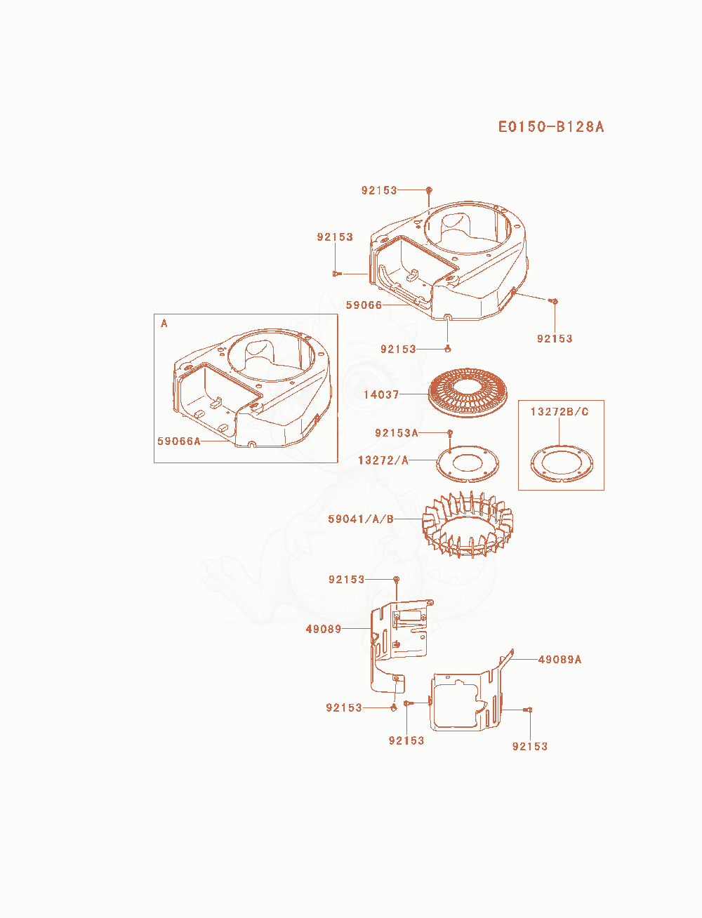 Exploded parts diagram of the Cooling-Equipment of a Kawasaki FS600V-AS24 engine, with numbered balloons