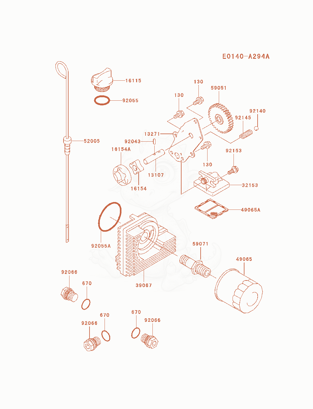 Exploded parts diagram of the Lubrication-Equipment of a Kawasaki FH721D-AS08 engine, with numbered balloons