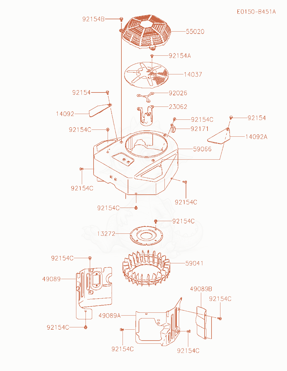 Exploded parts diagram of the Cooling-Equipment of a Kawasaki FX730V-AR11 engine, with numbered balloons