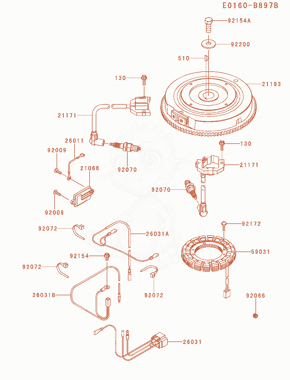 Exploded parts diagram of the Electric-Equipment of a Kawasaki FR600V-AS52 engine, with numbered balloons