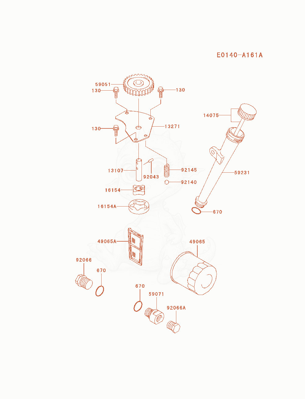 Exploded parts diagram of the Lubrication-Equipment of a Kawasaki FH680V-AS17 engine, with numbered balloons