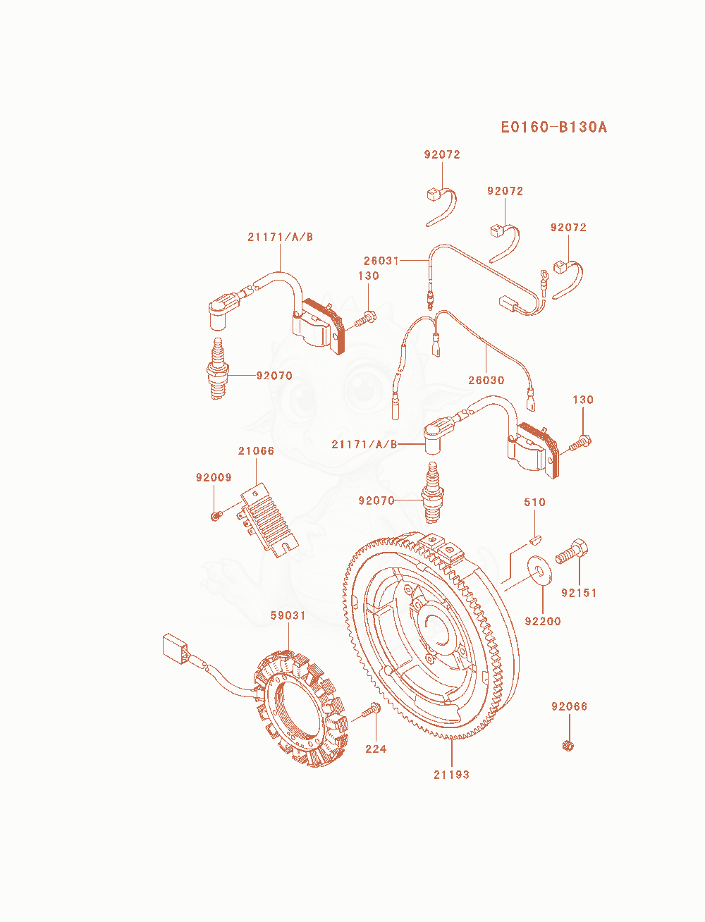 Exploded parts diagram of the Electric-Equipment of a Kawasaki FH770D-AS01 engine, with numbered balloons