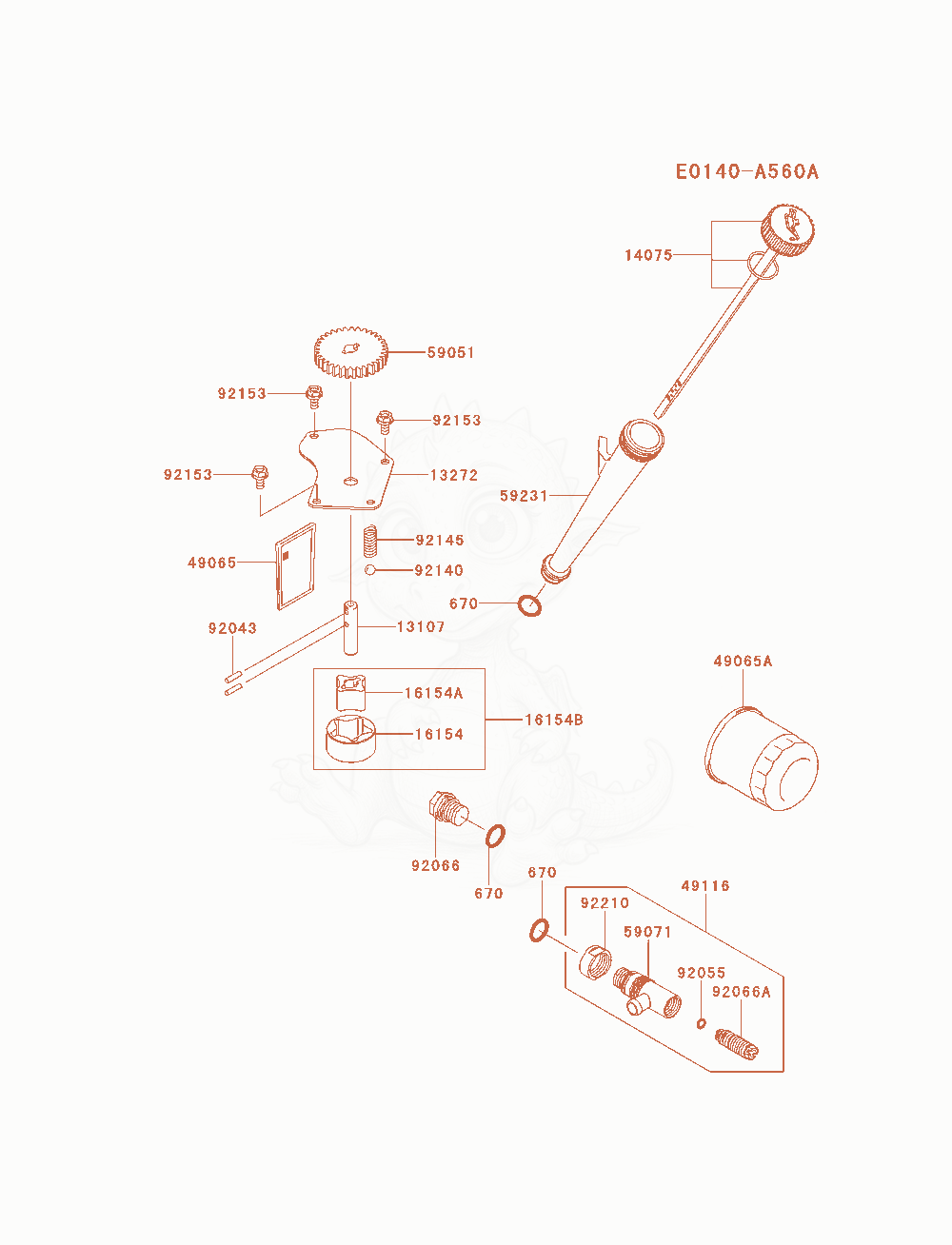 Exploded parts diagram of the Lubrication-Equipment of a Kawasaki FX801V-AS14 engine, with numbered balloons