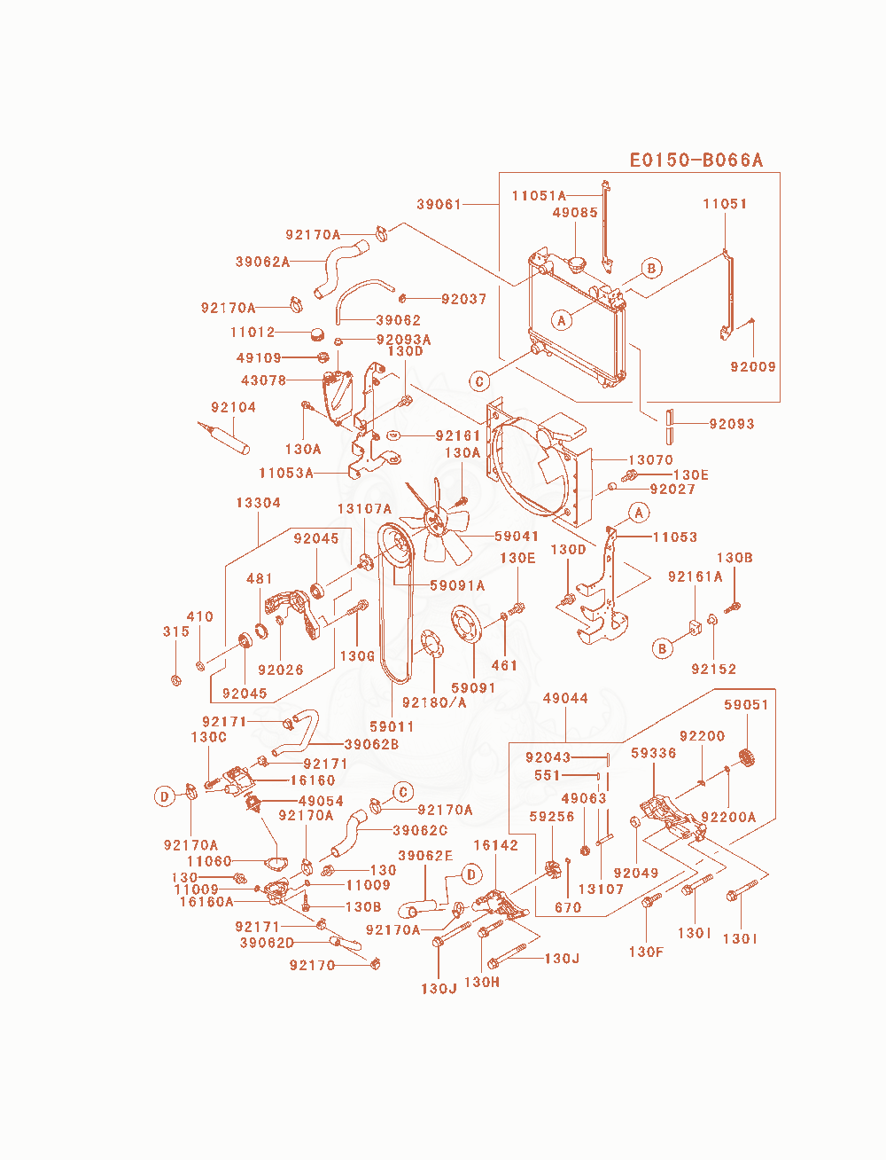 Exploded parts diagram of the Cooling-Equipment of a Kawasaki FD791D-FS04 engine, with numbered balloons