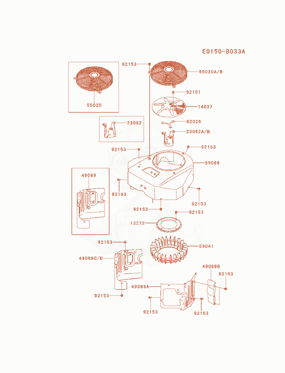 Exploded parts diagram of the Cooling-Equipment of a Kawasaki FX651V-AS00 engine, with numbered balloons