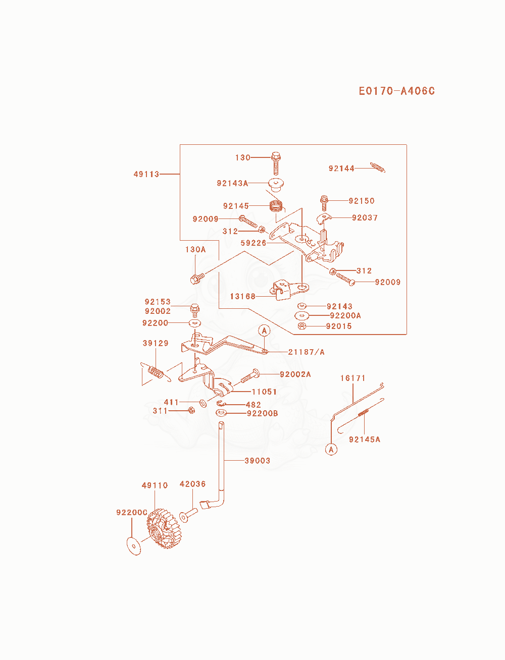 Despiece del Control-Equipment de un motor Kawasaki FD791D-AS01, con globos numerados