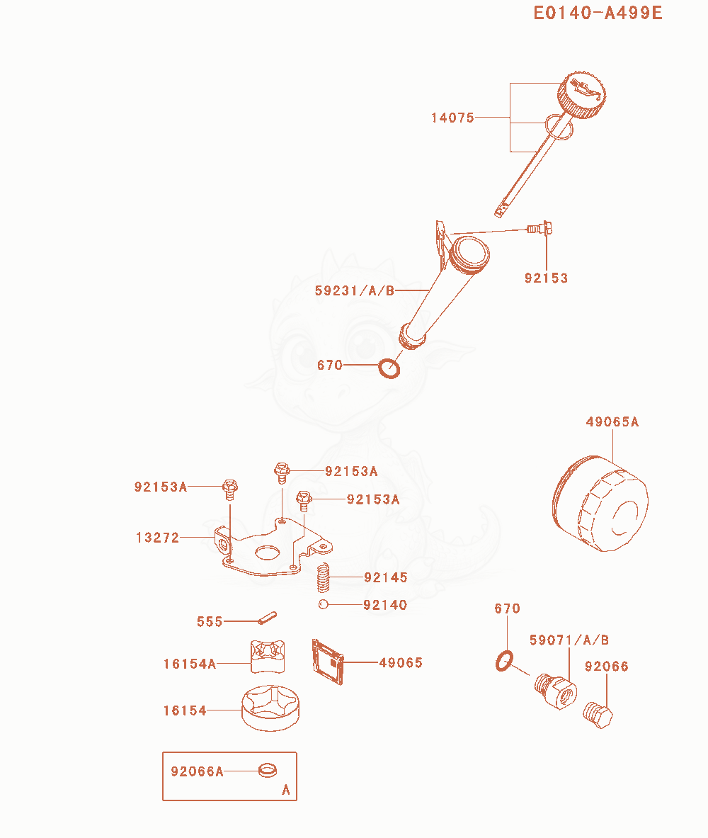 Despiece del Lubrication-Equipment de un motor Kawasaki FX541V-CS05, con globos numerados