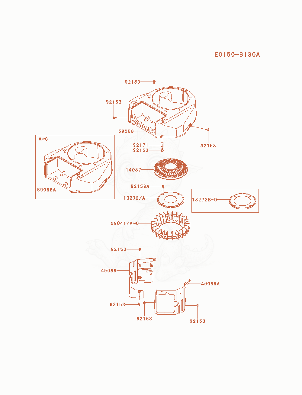 Exploded parts diagram of the Cooling-Equipment of a Kawasaki FS481V-AS04 engine, with numbered balloons