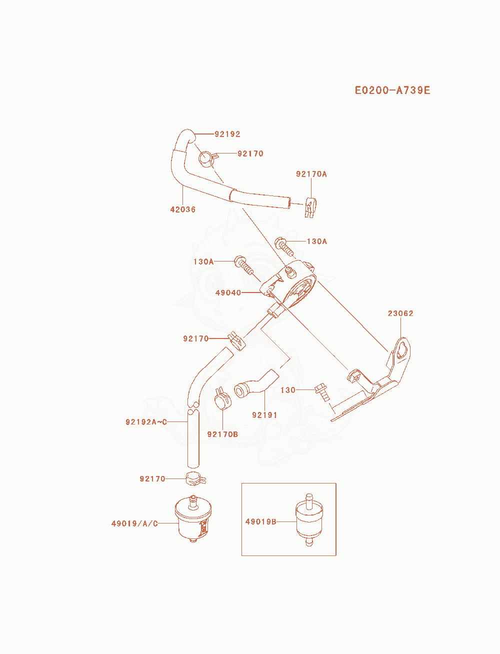 Exploded parts diagram of the Fuel-Tank / Fuel-Valve of a Kawasaki FH721D-ES01 engine, with numbered balloons