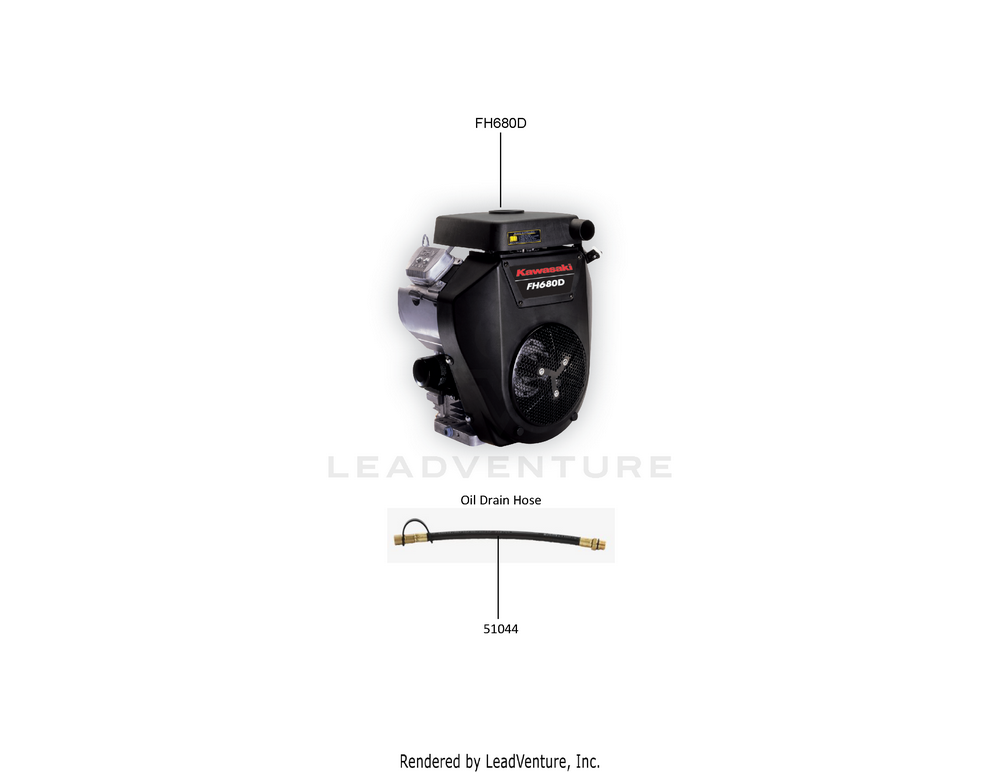 Despiece del Replacement Engine / Accessories de un motor Kawasaki FH680D-AS01, con globos numerados
