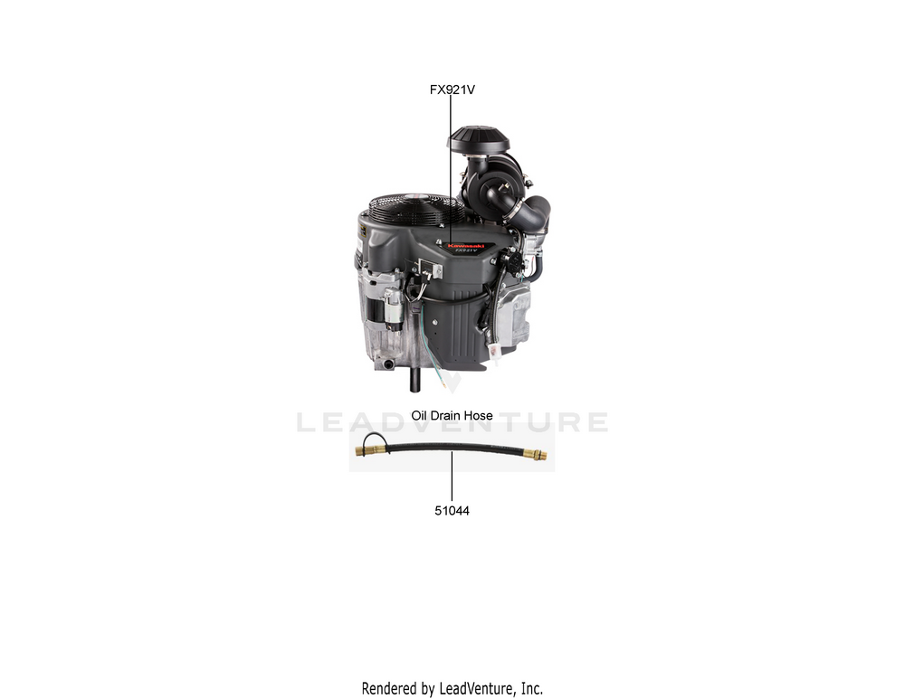 Despiece del Replacement Engine / Accessories de un motor Kawasaki FX921V-AS00, con globos numerados